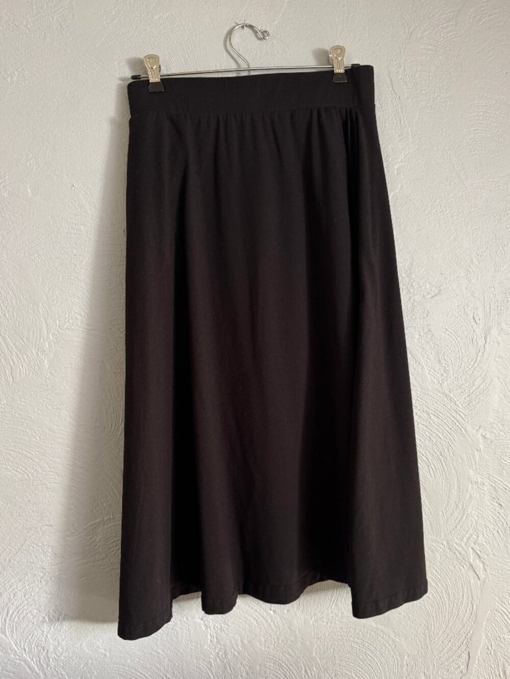PACT Midi Skirt, Black, Full A-Line, Cotton Jersey, Size M - Picture 1 of 6